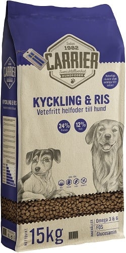 Svenska hundfoder Carrier Kyckling & Ris